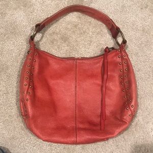 Genuine Leather Red Lucky Brand Shoulder Bag Tote